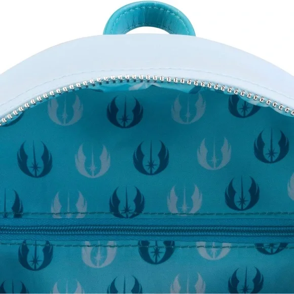 LOUNGEFLY X STAR WARS Glow In The Dark Yoda Force Ghost Mini Backpack NWT - Picture 5 of 16